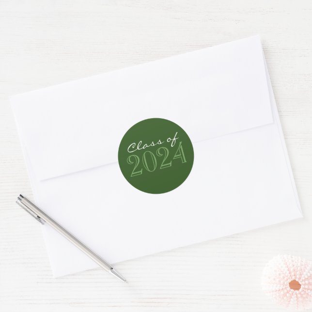 Green 2 Toned Graduation Envelope Seal Stickers (Envelope)