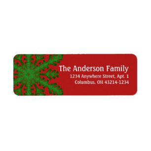 Green 2b Snowflake :: Return Address Labels