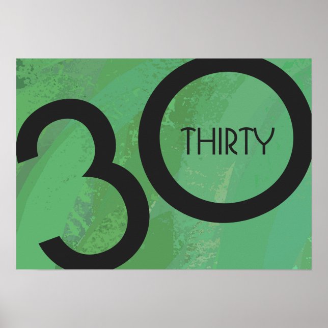 Green 30 Decade Birthday Poster (Front)