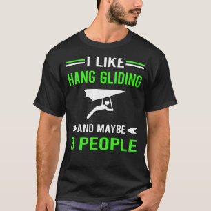 Green 3 People Hang Gliding Glider T-Shirt