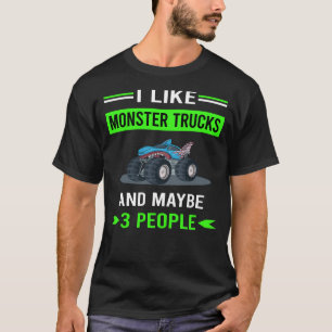 Green 3 People Monster Truck Trucks T-Shirt