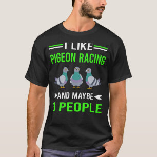 Green 3 People Pigeon Racing T-Shirt