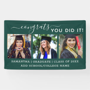Green 3 Photo Congrats Graduate 2022 Graduation    Banner