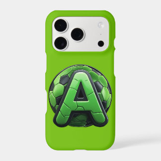 ⚽ Green 3D Letter A Soccer Texture Glossy Sports I