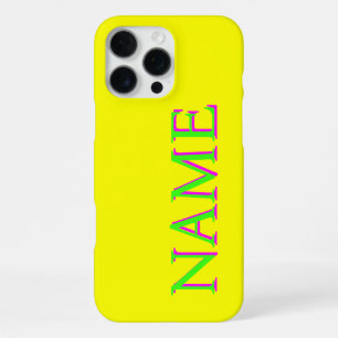 Green 3D Magenta Modern Name Trendy Cool Yellow iPhone 16 Pro Max Case