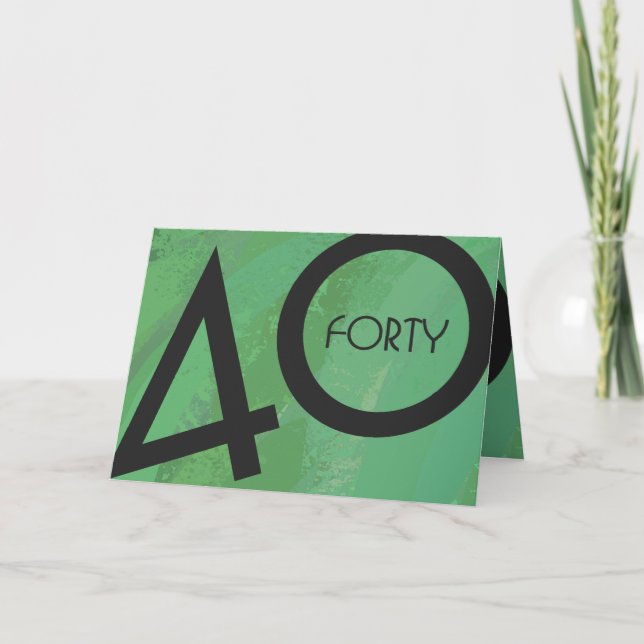 Green 40 Decade Birthday Card (Front)