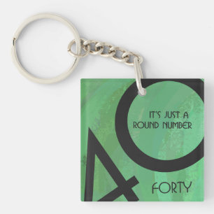 Green 40 Decade Birthday Key Ring