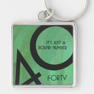 Green 40 Decade Birthday Key Ring