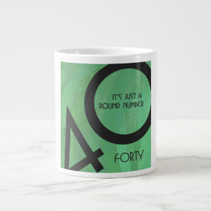 Green 40 Decade Birthday Large Coffee Mug