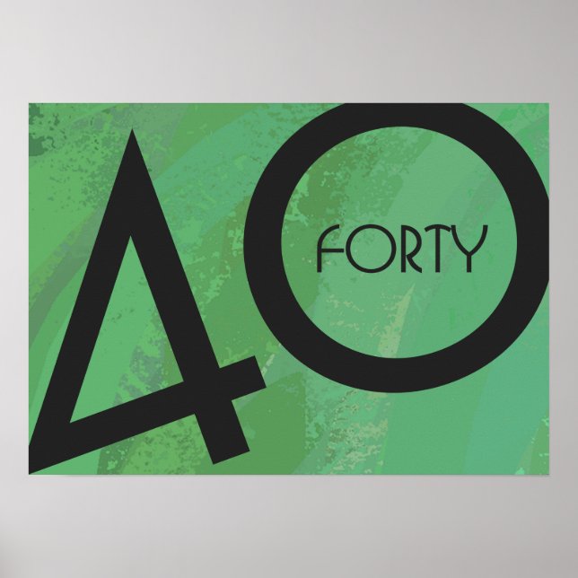 Green 40 Decade Birthday Poster (Front)