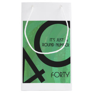 Green 40 Decade Birthday Small Gift Bag