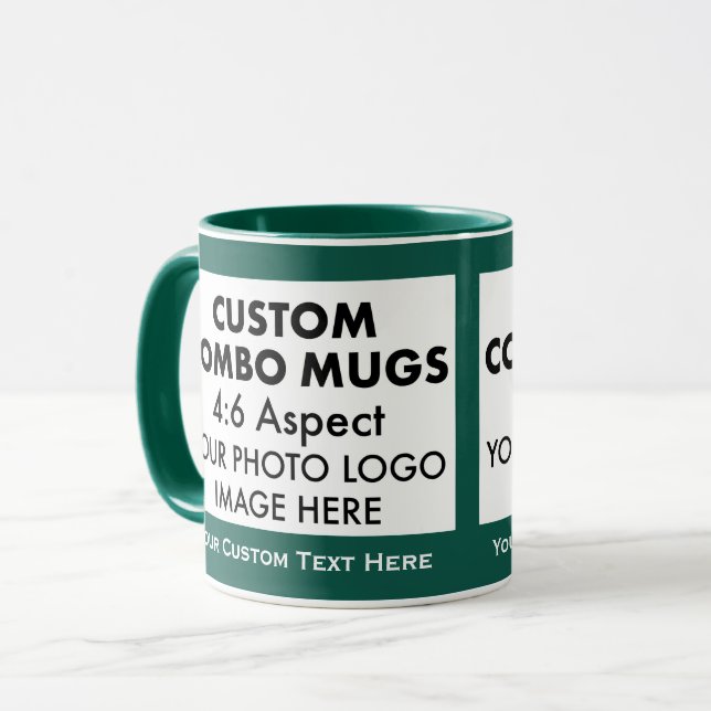 Green 4:6 Landscape 2 x Photo Frame Custom Combo Mug (Front Left)