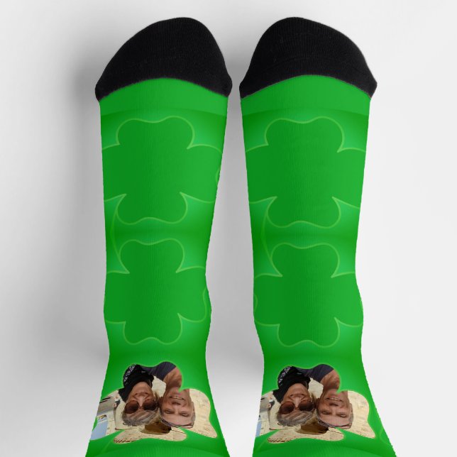 Green 4 Leaf Clover + Photo Socks (Top)