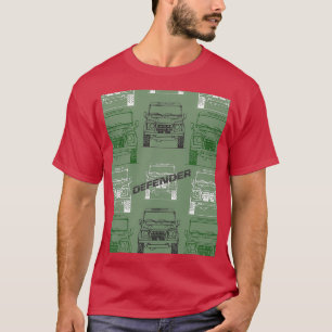 Green 4x4 Face Repeating Pattern  T-Shirt
