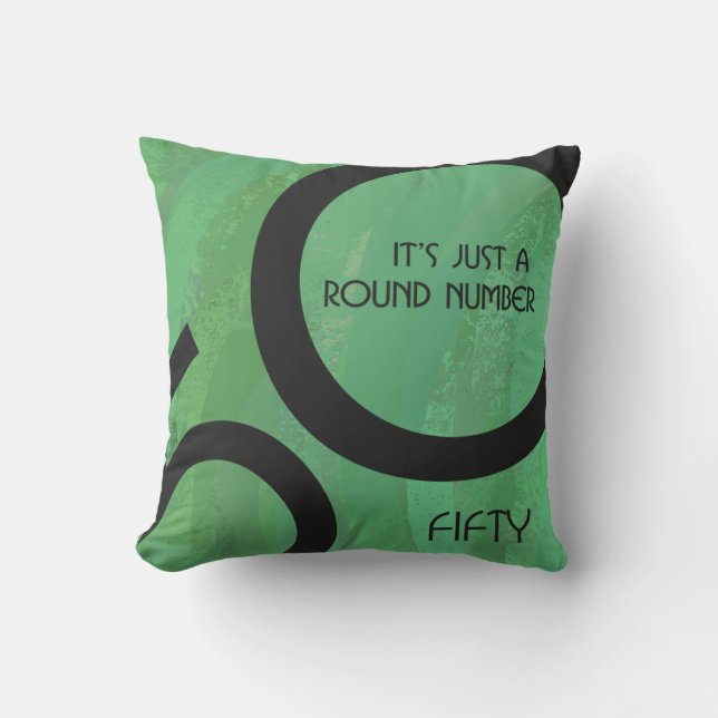 Green 50 Decade Birthday Cushion (Front)