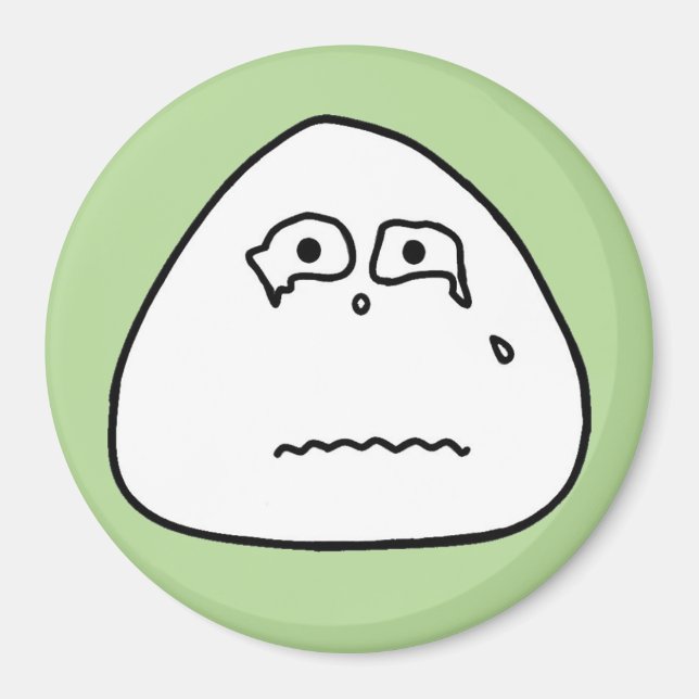 Green 5 Onigiri Face Magnet (Front)