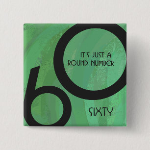 Green 60 Decade Birthday 15 Cm Square Badge