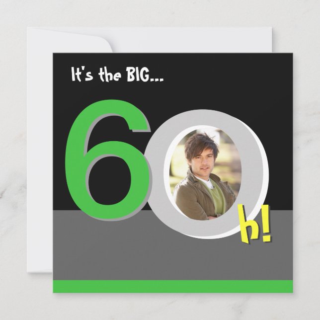Green 60th Big 6-Oh! Photo Template Birthday Party (Front)