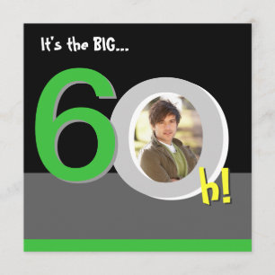 Green 60th Big 6-Oh! Photo Template Birthday Party