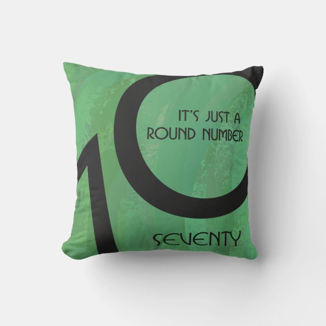 Green 70 Decade Birthday Cushion (Front)
