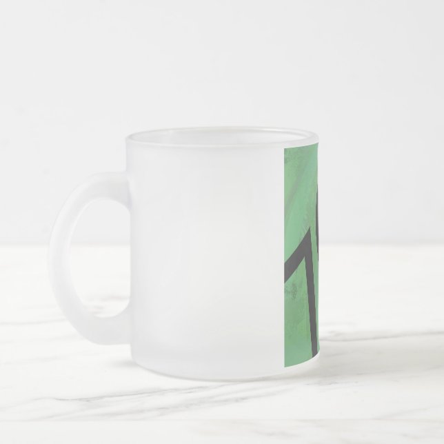 Green 70 Decade Birthday Frosted Glass Coffee Mug (Left)