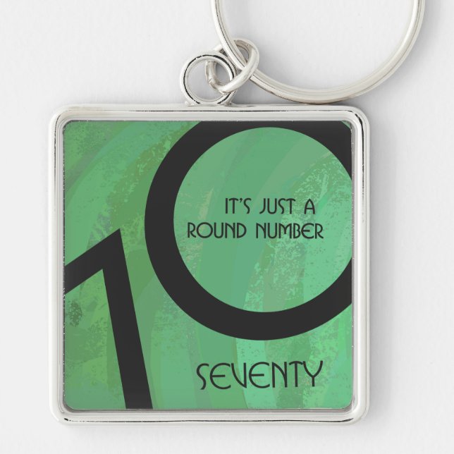 Green 70 Decade Birthday Key Ring (Front)
