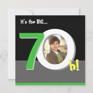 Green 70th Big 7-Oh! Photo Template Birthday Party