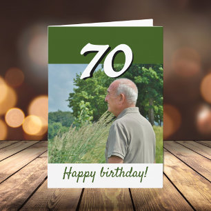 Green 70th Birthday Photo  Card