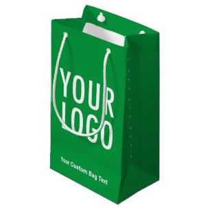 Green 8.5 inch Gift Bag Custom Company Logo Small