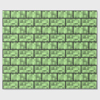 Green 8-Bit Video Game Style Bricks Pattern