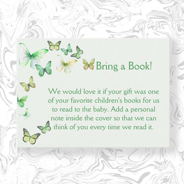 Green A Little Butterfly Baby Shower  Enclosure Card (Creator Uploaded)