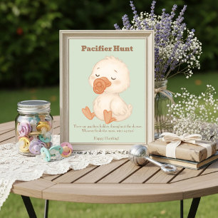 Green A Silly Goose Pacifier Hunt Baby Shower Invitation