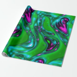 Green abd Purple Neon Liquid Abstract Art Leggings