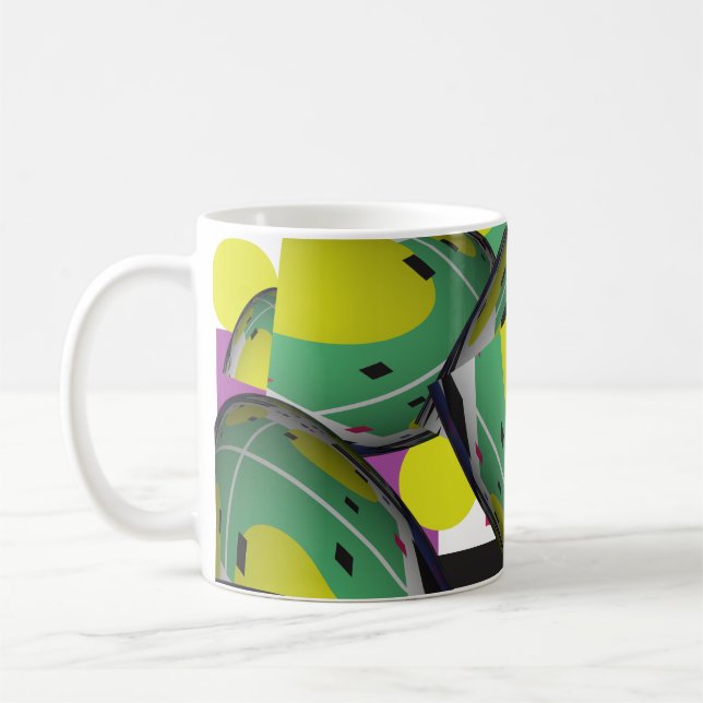Green Abstract 3 Coffee Mug (Left)