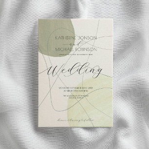 Green abstract aesthetic   Wedding Invitation