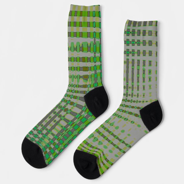 Green Abstract Art 1003 Socks (Left)