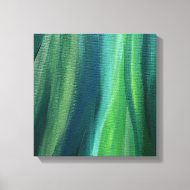 Green Abstract Art Canvas Print (Front)