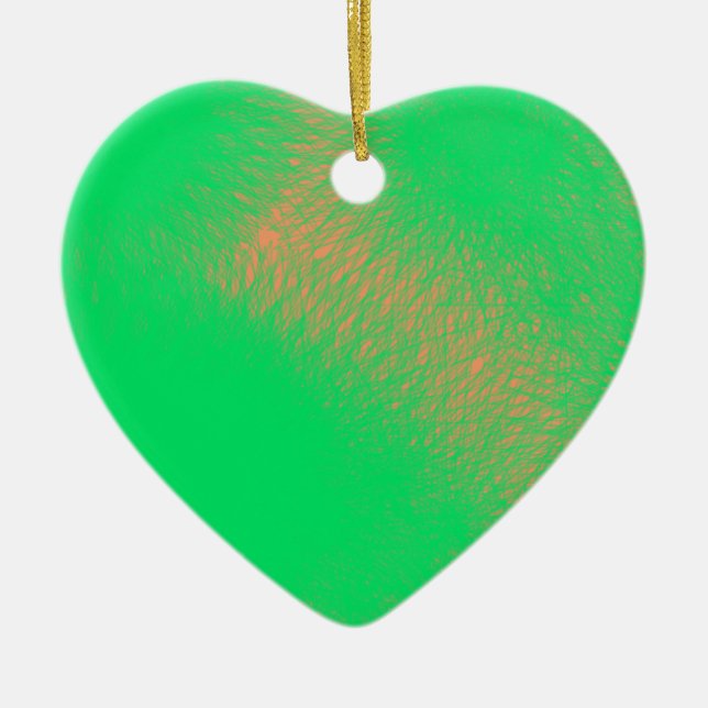 green abstract art ceramic tree decoration (Front)