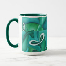 Green Abstract Art Mug