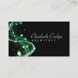 Green abstract background of waves 7hui7 business card