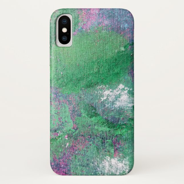 green abstract chalk splash Case-Mate iPhone case (Back)