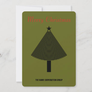 Green abstract Christmas tree business Invitation