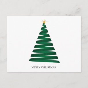 Green Abstract Christmas Tree Holiday Postcard