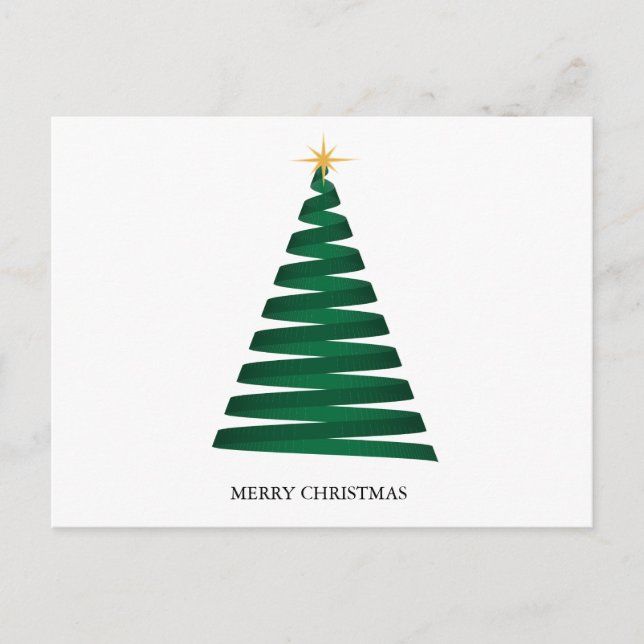 Green Abstract Christmas Tree Holiday Postcard (Front)