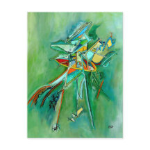 Green Abstract Colourful Fine Art Cards