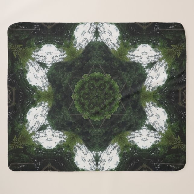 GREEN ABSTRACT DRAWING. SAMER BRASIL 1 SHERPA BLANKET (Front (Horizontal))