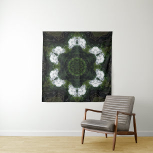 GREEN ABSTRACT DRAWING. SAMER BRASIL 1 TAPESTRY