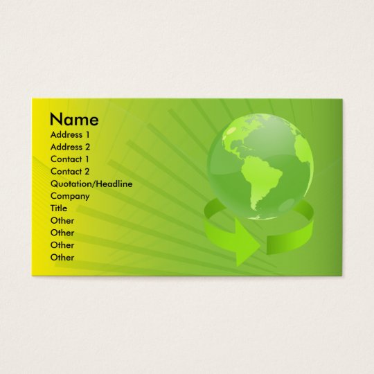 GREEN ABSTRACT EARTH DESIGN BUSINESS CARD