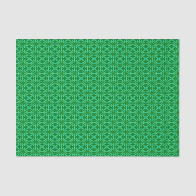 Green Abstract Floral Pattern Tissue Paper (Front)