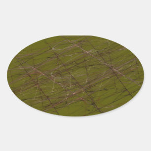 Green Abstract Fractal Oval Sticker